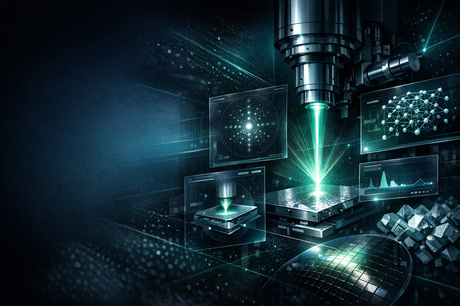 Illustration of industrial electron microscopy workflows